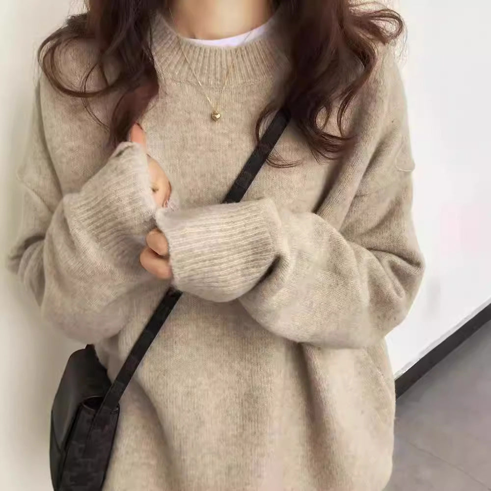 Chic Lune™ Genvi | Pull Doux tricoté à Col Rond