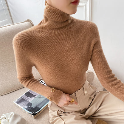 Chic Lune™ Éloïse | Pull Col Roulé en Laine Cachemire