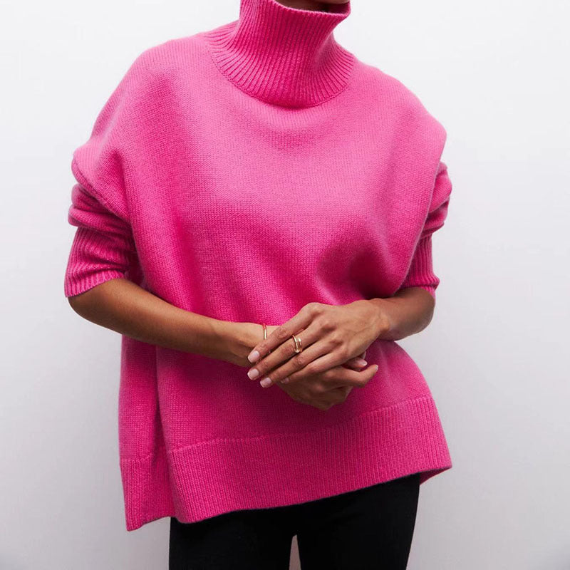 Chic Lune™ Élodie | Coton - pull oversize à col roulé